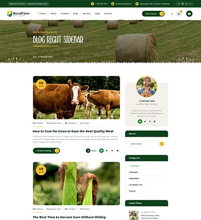 Blog con barra lateral derecha