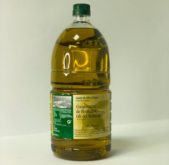 Aceite de la Cooperativa de Beniatjar en botella de 2 litros